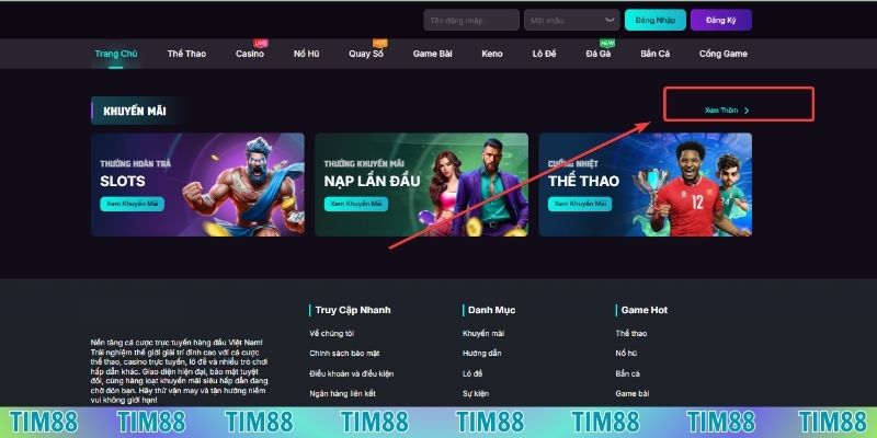 Chọn mục khuyến mãi để bắt đầu tham gia nhận ưu đãi