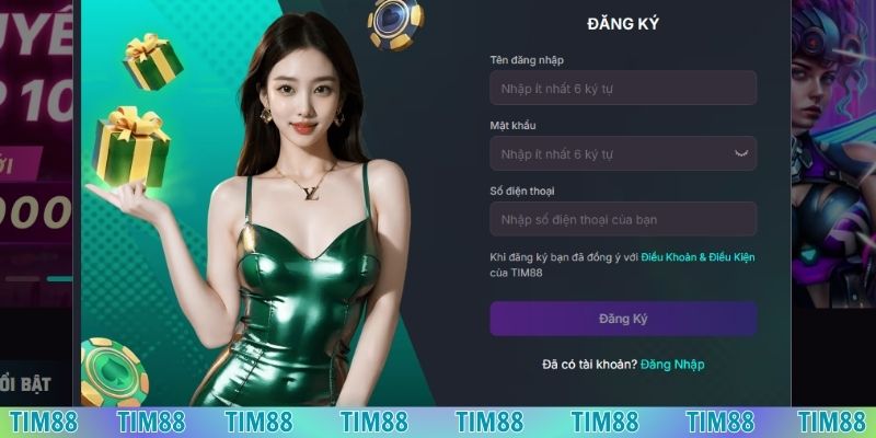 Hoàn tất đăng ký nhận ngay ưu đãi lớn từ Tim88